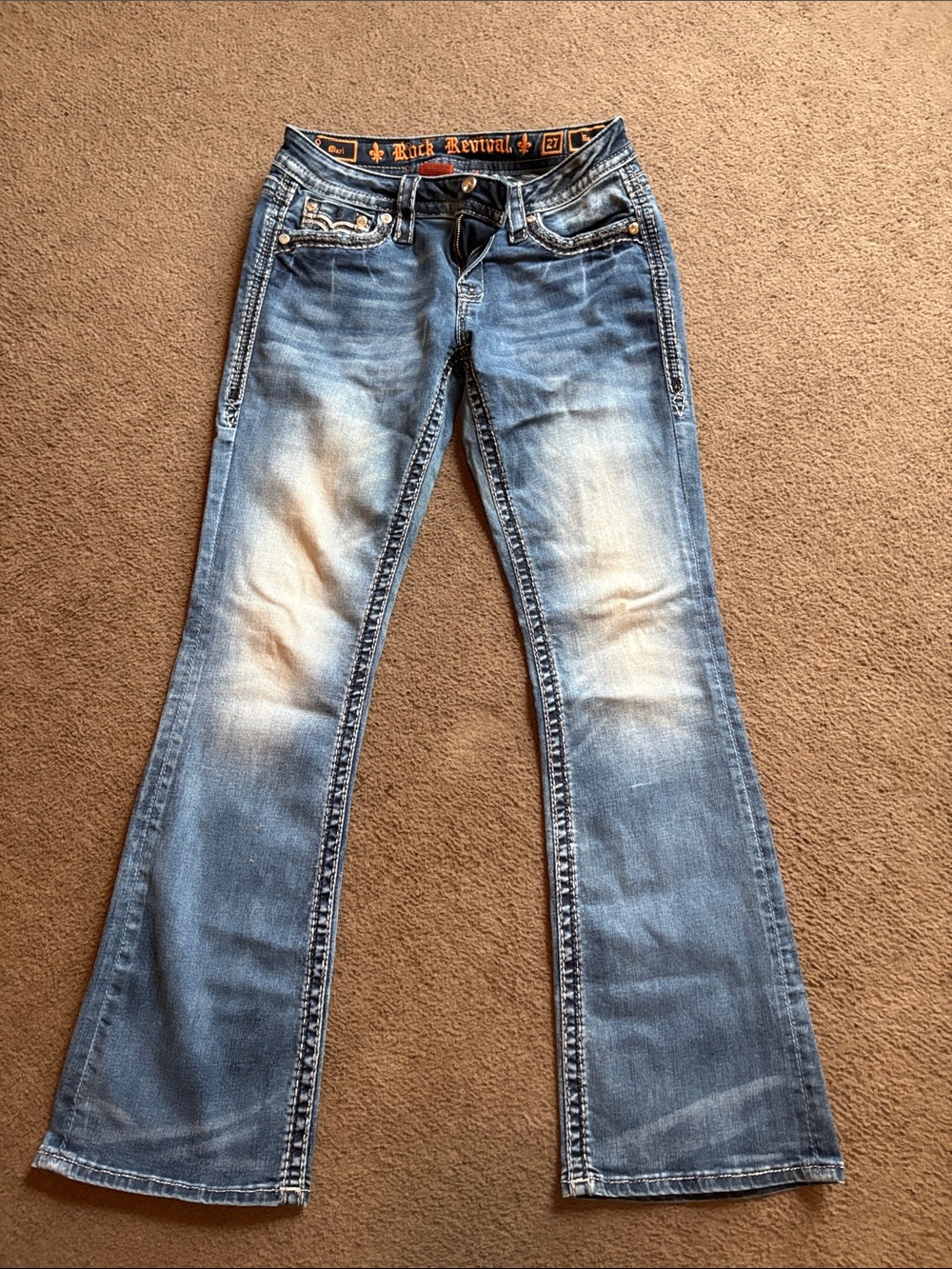 Rock Revival Women's Faded Blue Flare Jeans